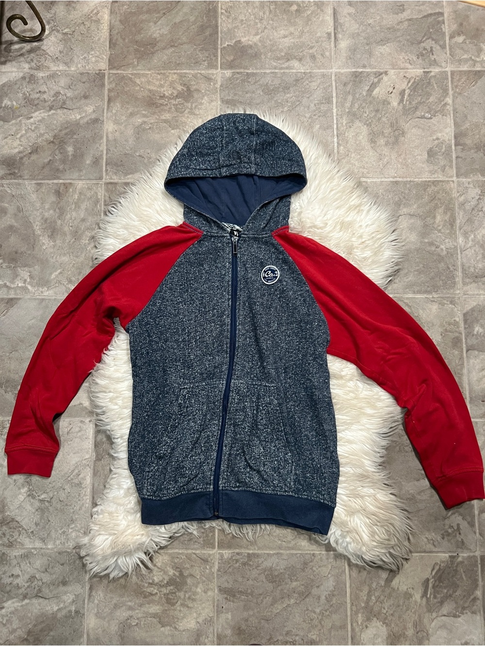 Shaun White Navy Heather & Red Zip Up Hoodie Sweatshirt